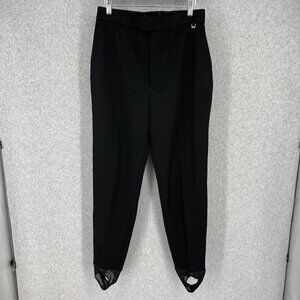 Roffe Women Jett Pant Size 14 Long Black Stretch Knit Vintage Wool Blend Stirrup